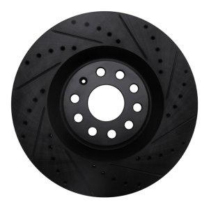 Audi S3 Brake Rotor (1) - Front Right - DFC - Drilled & Slotted - Black - `06-`13