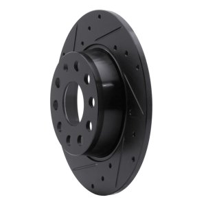 Audi A3 Sportback E-TRON Brake Rotor (1) - Rear Left - DFC - Drilled & Slotted - Black - `05-`25
