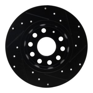 Audi A3 Sportback E-TRON Brake Rotor (1) - Rear Left - DFC - Drilled & Slotted - Black - `05-`25