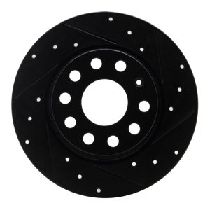 Audi A3 Brake Rotor (1) - Rear Right - DFC - Drilled & Slotted - Black - `05-`25