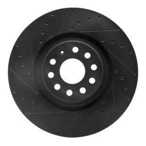Audi Q3 Brake Rotor (1) - Front Left - DFC - Drilled & Slotted - Black - `12-`25