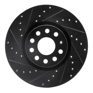 Audi TT Brake Rotor (1) - Front Left - DFC - Drilled & Slotted - Black - `05-`25
