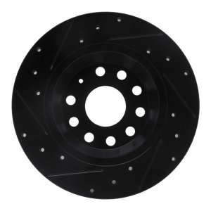 Audi A3 Brake Rotor (1) - Rear Right - DFC - Drilled & Slotted - Black - `05-`18