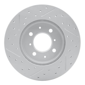Dodge Attitude Brake Rotor (1) - Front Right - DFC - Geoperf Drilled & Slotted - `06-`12