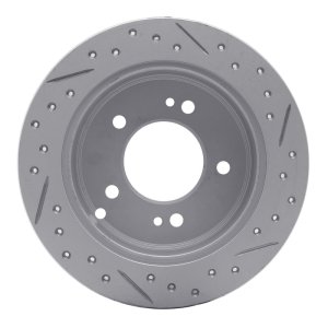 Hyundai Tucson Brake Rotor (1) - Rear Left - DFC - Drilled & Slotted Geoperformance - `01-`10