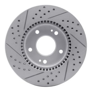 Hyundai Tucson Brake Rotor (1) - Front Right - DFC - Drilled & Slotted Geoperformance - `03-`13