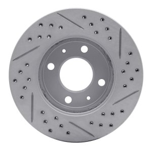Dodge Verna Brake Rotor (1) - Front Left - DFC - Drilled & Slotted Geoperformance - `03-`06