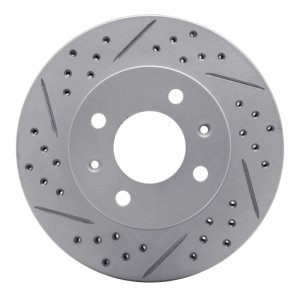 Dodge Verna Brake Rotor (1) - Front Left - DFC - Drilled & Slotted Geoperformance - `03-`06