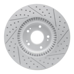 Hyundai Genesis Sedan Brake Rotor (1) - Front Left - DFC - Drilled & Slotted Geoperformance - `09-`14