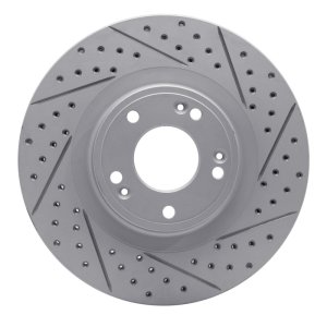 Hyundai Genesis Sedan Brake Rotor (1) - Front Right - DFC - Drilled & Slotted Geoperformance - `09-`11