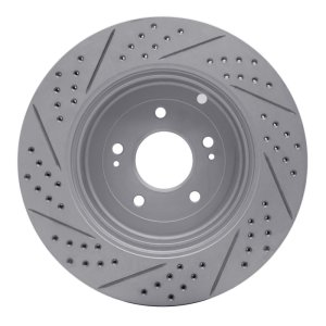 Hyundai Genesis Coupe Brake Rotor (1) - Rear Right - DFC - Drilled & Slotted Geoperformance - `10-`16