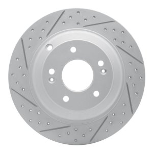 Hyundai Genesis Coupe Brake Rotor (1) - Rear Left - DFC - Drilled & Slotted Geoperformance - `10-`16