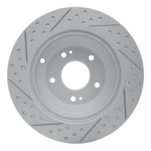 Hyundai Genesis Coupe Brake Rotor (1) - Rear Right - DFC - Drilled & Slotted Geoperformance - `10-`16