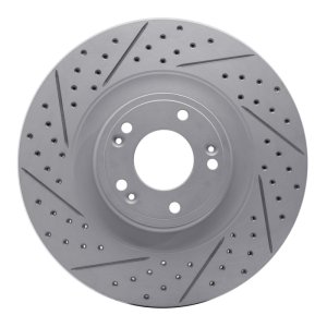 Genesis G80 Brake Rotor (1) - Front Left - DFC - Drilled & Slotted Geoperformance - `11-`17