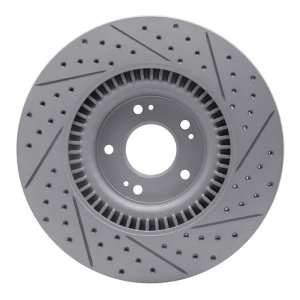 Genesis G80 Brake Rotor (1) - Front Right - DFC - Drilled & Slotted Geoperformance - `11-`17
