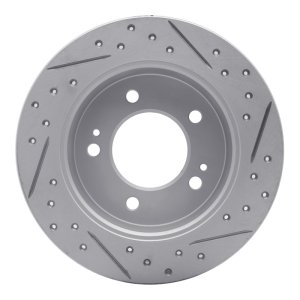 Hyundai Elantra Coupe Brake Rotor (1) - Rear Left - DFC - Geoperformance Drilled & Slotted - `11-`26