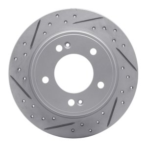 Hyundai Elantra Coupe Brake Rotor (1) - Rear Left - DFC - Geoperformance Drilled & Slotted - `11-`26