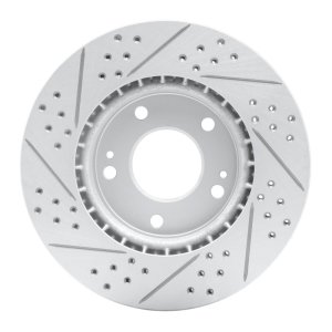 Hyundai Elantra Coupe Brake Rotor (1) - Front Right - DFC - Drilled & Slotted Geoperformance - `11-`26