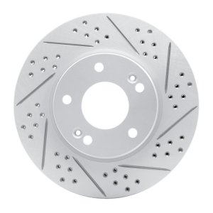 Hyundai Elantra Coupe Brake Rotor (1) - Front Right - DFC - Drilled & Slotted Geoperformance - `11-`26