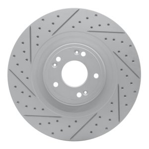 Genesis G80 Brake Rotor (1) - Front Left - DFC - Drilled & Slotted Geoperformance - `12-`17