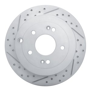 Hyundai Santa Fe Brake Rotor (1) - Rear Left - DFC - Geoperformance Rotors - Drilled & Slotted - `07-`09 Hyundai Santa Fe Brake Rotor (1) - Rear Left - DFC - Geoperformance Rotors - Drilled & Slotted - `07-`09