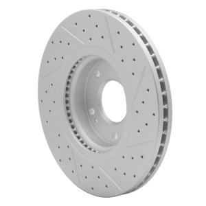 Hyundai Santa Fe Brake Rotor (1) - Front Left - DFC - Drilled & Slotted Geoperformance - `10-`13