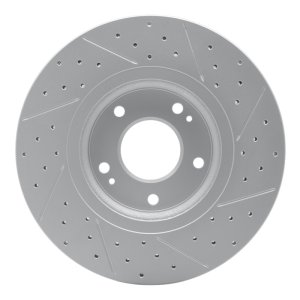 Hyundai Santa Fe Brake Rotor (1) - Front Left - DFC - Drilled & Slotted Geoperformance - `10-`13
