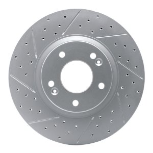 Hyundai Santa Fe Brake Rotor (1) - Front Left - DFC - Drilled & Slotted Geoperformance - `10-`13