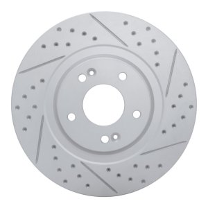 Hyundai Santa Fe XL Brake Rotor (1) - Front Right - DFC - Geoperformance Rotor - Drilled & Slotted - `13-`20