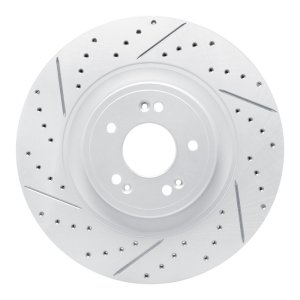 Genesis G80 Brake Rotor (1) - Front Left - DFC - Drilled & Slotted Geoperformance - `18-`20