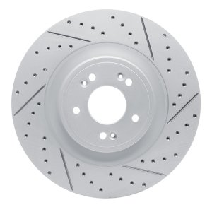 Genesis G80 Brake Rotor (1) - Front Right - DFC - Drilled & Slotted Geoperformance - `18-`20