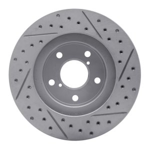 Subaru Impreza Brake Rotor (1) - Front Left - DFC - Drilled & Slotted Geoperformance - `90-`01