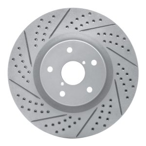 Subaru WRX Brake Rotor (1) - Front Left - DFC - Drilled & Slotted Geoperformance - `05-`20