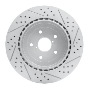 Subaru Impreza Brake Rotor (1) - Rear Left - DFC - Drilled & Slotted Geoperformance - `05-`07