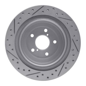 Subaru Impreza Brake Rotor (1) - Rear Right - DFC - Drilled & Slotted Geoperformance - `05-`09