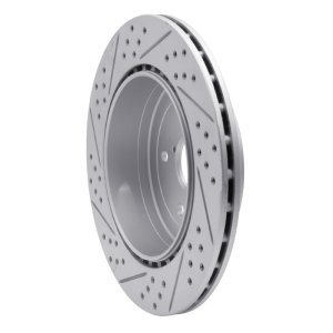 Subaru WRX Sti Brake Rotor (1) - Rear Right - DFC - Geoperformance Drilled & Slotted - `08-`20