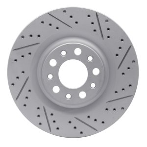 Alfa Romeo Giulia Brake Rotor (1) - Rear Right - DFC - Drilled and Slotted Geoperformance - `17-`25