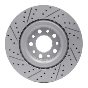 Alfa Romeo Giulia Brake Rotor (1) - Rear Right - DFC - Drilled and Slotted Geoperformance - `17-`25