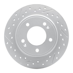 Hyundai Veloster Brake Rotor (1) - Rear Left - DFC - Drilled & Slotted Geoperformance - `17-`25