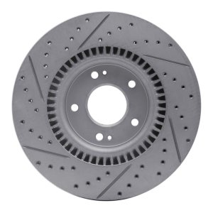 Kia Cadenza Brake Rotor (1) - Front Right - DFC - Drilled & Slotted Geoperformance - `17-`20