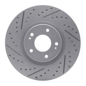 Kia Cadenza Brake Rotor (1) - Front Right - DFC - Drilled & Slotted Geoperformance - `17-`20