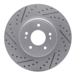 Genesis G70 Brake Rotor (1) - Front Right - DFC - Geoperformance Drilled & Slotted - `18-`23