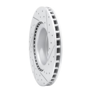 Tesla Model X Brake Rotor (1) - Front Left - DFC - Geoperformance Drilled & Slotted - `12-`21