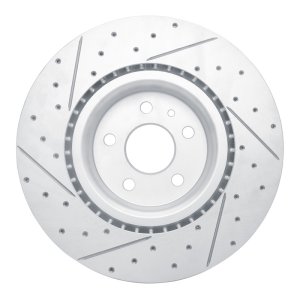 Tesla Model X Brake Rotor (1) - Front Right - DFC - Drilled & Slotted Geoperformance - `12-`21