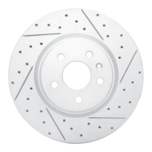 Tesla Model X Brake Rotor (1) - Front Right - DFC - Drilled & Slotted Geoperformance - `12-`21