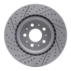 Tesla Model 3 Brake Rotor (1) - Front Right - DFC - Geoperformance Drilled & Slotted - `17-`25