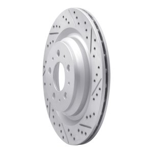 Tesla Model Y Brake Rotor (1) - Rear Right - DFC - Drilled & Slotted Geoperformance - `17-`25