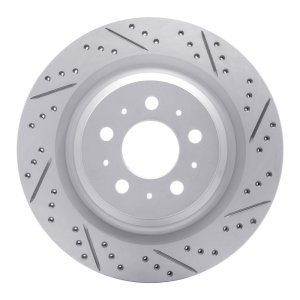 Tesla Model Y Brake Rotor (1) - Rear Right - DFC - Drilled & Slotted Geoperformance - `17-`25