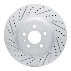 Tesla Model 3 Brake Rotor (1) - Front Left - DFC - Geoperformance + Drilled & Slotted - `17-`25