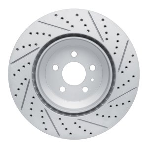 Tesla Model 3 Brake Rotor (1) - Front Left - DFC - Geoperformance + Drilled & Slotted - `17-`25